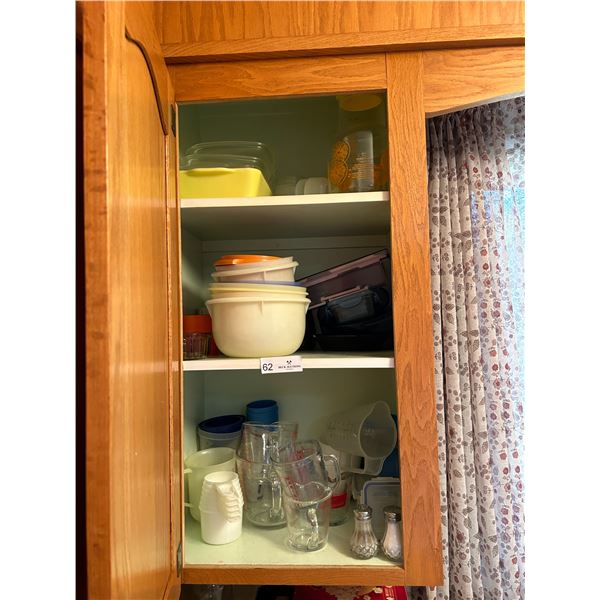 Entire Contents Of Shelves Including Bowls And Measuring Glasses