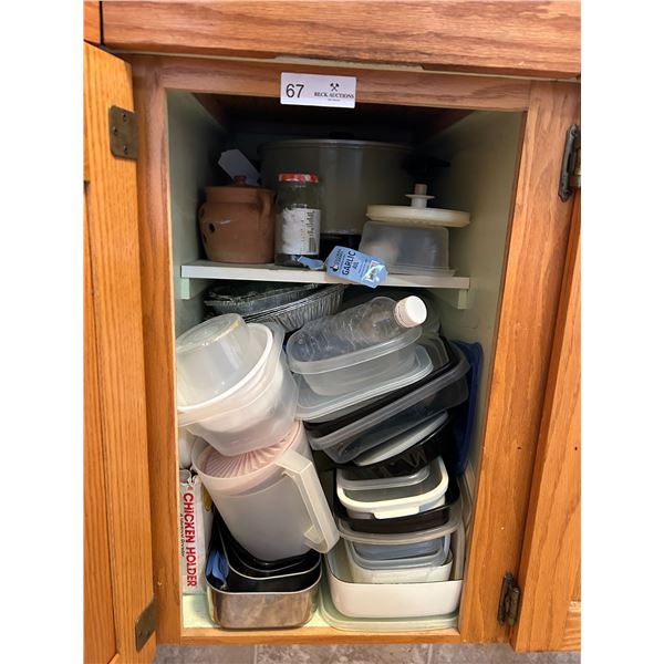 Entire Contents Of Cupboard Including Loads Of Tupperware