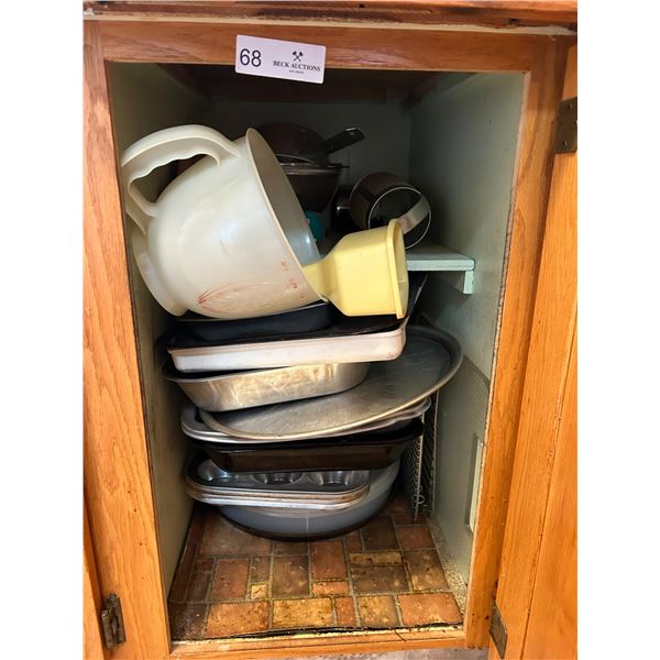 Entire Cupboard Of Baking Trays And Bowls