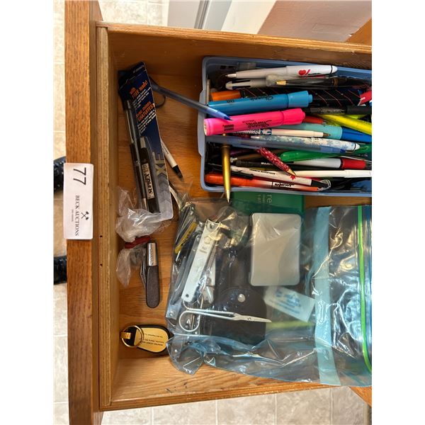 Junk Drawer Full Of Pens, Markers And Nail Supplies