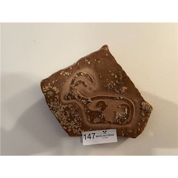 Stone Craved Design Of A Goat  Wall Art