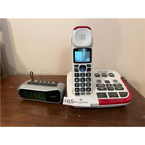 Panasonic Telephone With A Elgin Alarm Clock