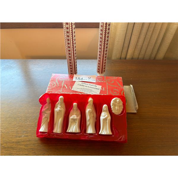 6-Piece Nativity Creche En 6 Morceaux With Long Candles