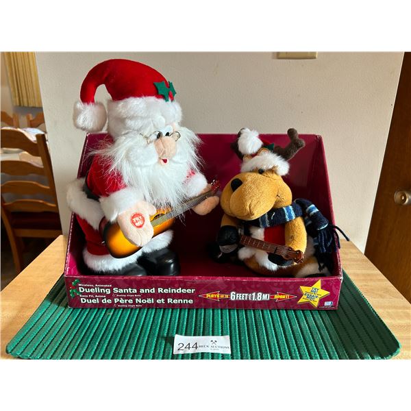 Duelling Santa And Reindeer