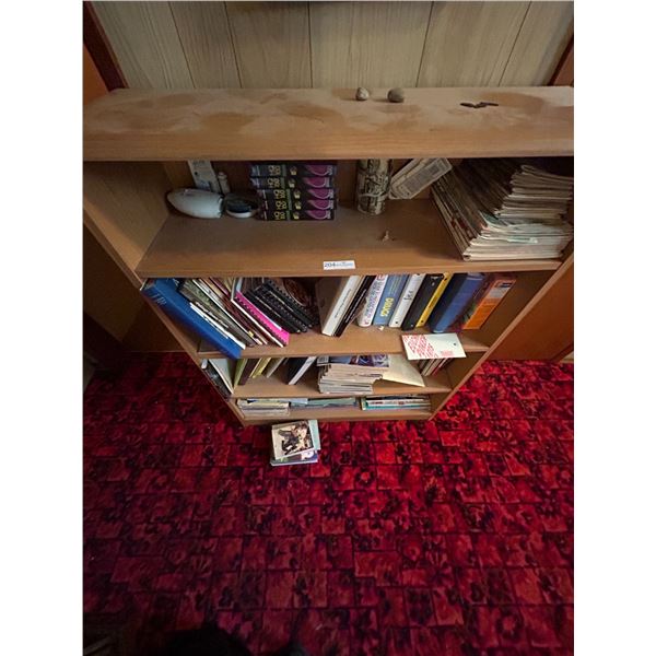 Wooden Shelf With Assort Sporting Books 37x48