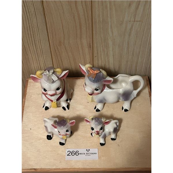 Cow Bell Salt N Pepper Shakers And Sugar N Cream Holders