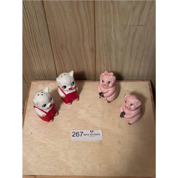 Little Piggy Salt N Pepper Shakers 1.5W 2H