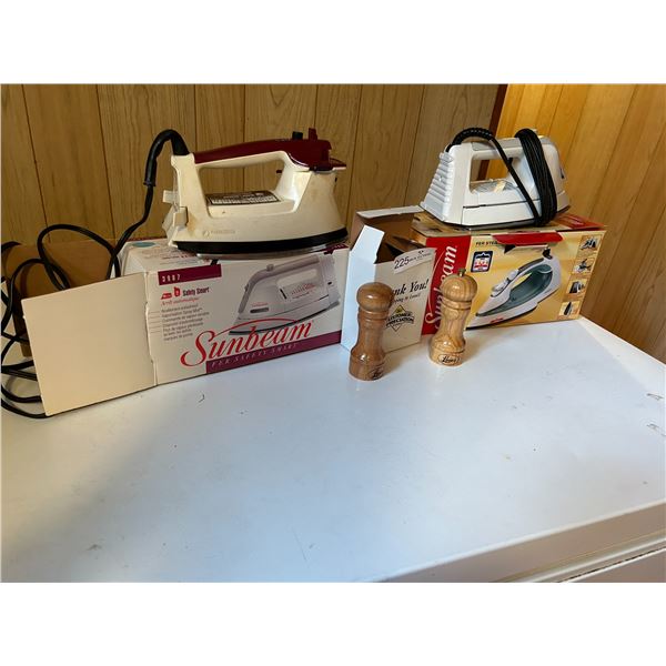Sunbeam Irons With Pepper And Salt Shakers