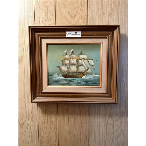 Wall Art Of A Ship Overlooking The Sea