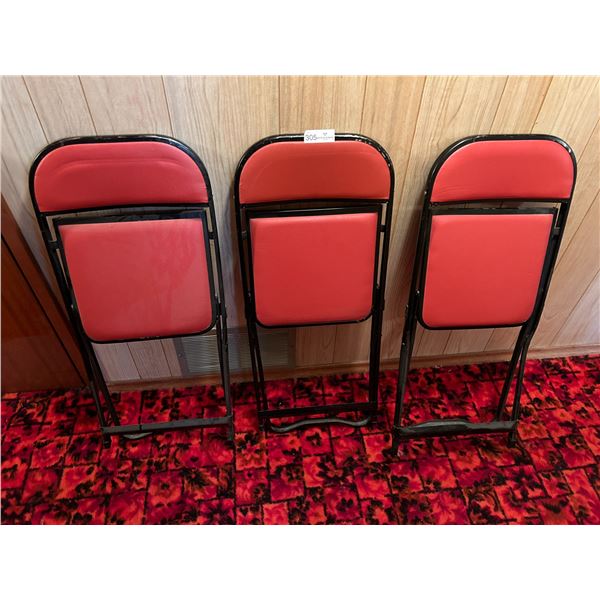 3 Red Foldable Chairs
