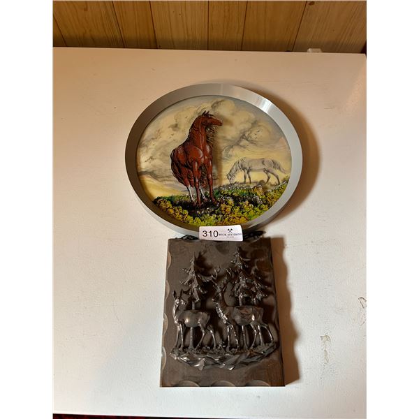 Horse Portrait And Deer Wall Art Decor