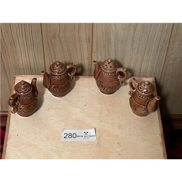 Collection Of Tea Pot Salt N Pepper Shakers 2.5W 2.5H