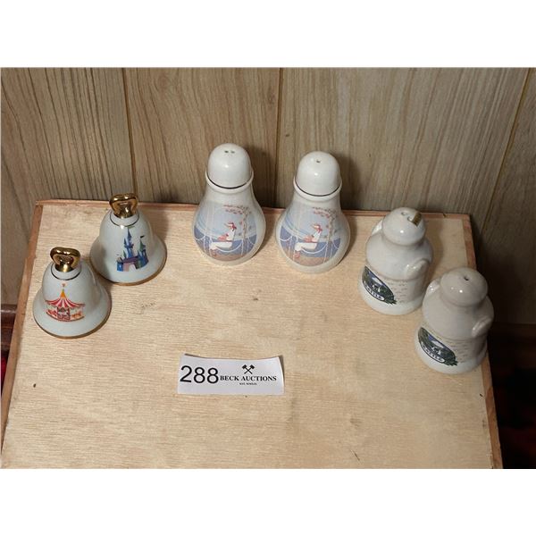 3 Sets Of Miscellaneous Salt N Pepper Shakers 1.5W 2H