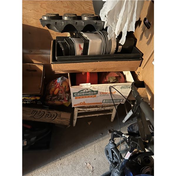 Assorted Plastic Pots With Jerry Can