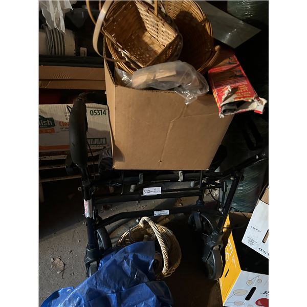 Foldable Walker With Assorted Wooden Baskets