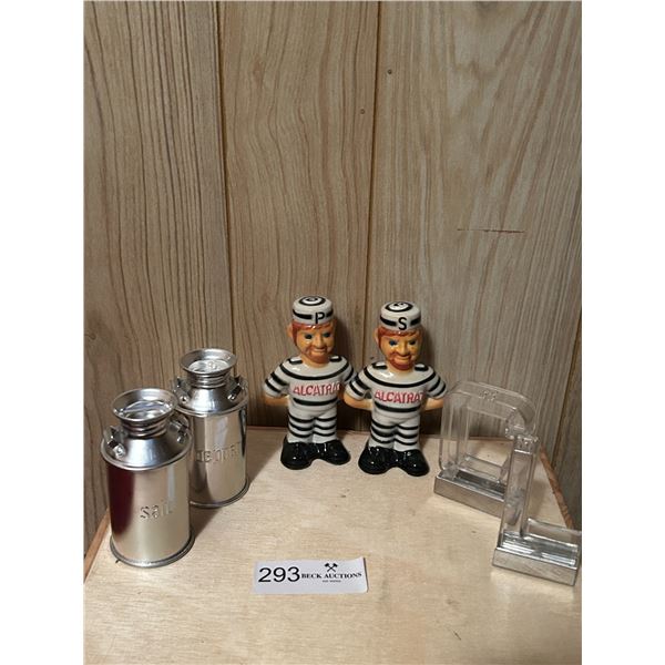 Alcatraz Prison & Milk Jug Themed Salt N Pepper Shakers