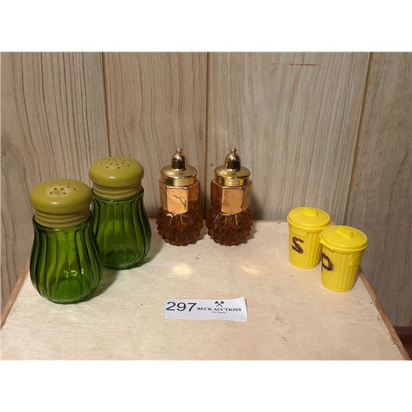 Assorted Salt And Pepper Shakers With Trash Design