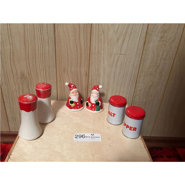 Assorted Salt And Pepper Shakers With Christmas Design