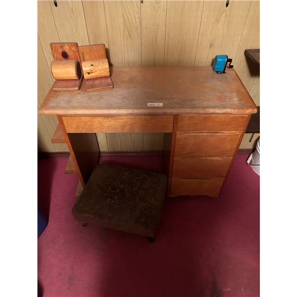 Solid wood Vintage Desk 37W 30H 17D
