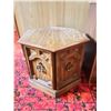 Image 2 : Hexagon Shaped Side Table With 2 Doors 20D 19H