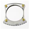 Image 9 : Men's 14K TT Gold 0.60 ctw Channel Round Diamond Open Squared Layered Band Ring