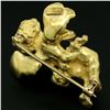Image 5 : Designer Koven 18K Yellow Gold 3D Textured Cherub Angel Brooch Pin Heavy 20.08g