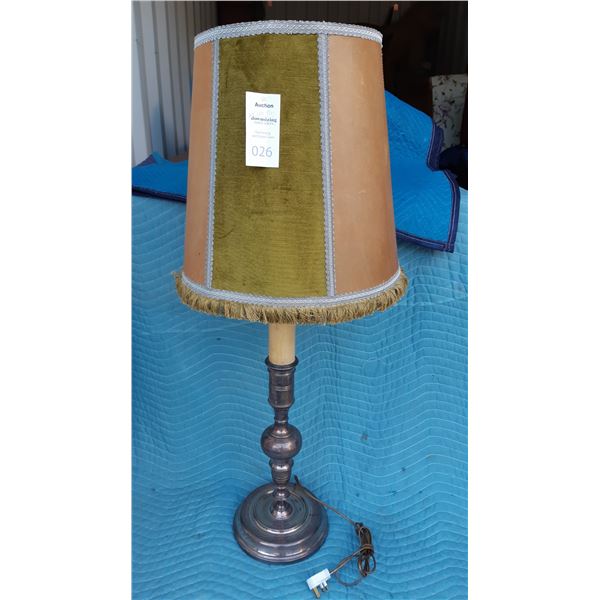 Vintage Silverplated Lamp & Metal Base Lamp Cat B