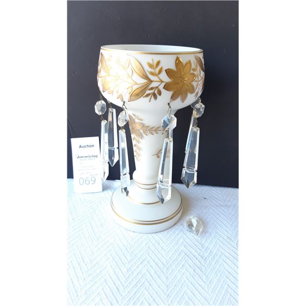 Milk Glass Luster Candle Holders Cat A