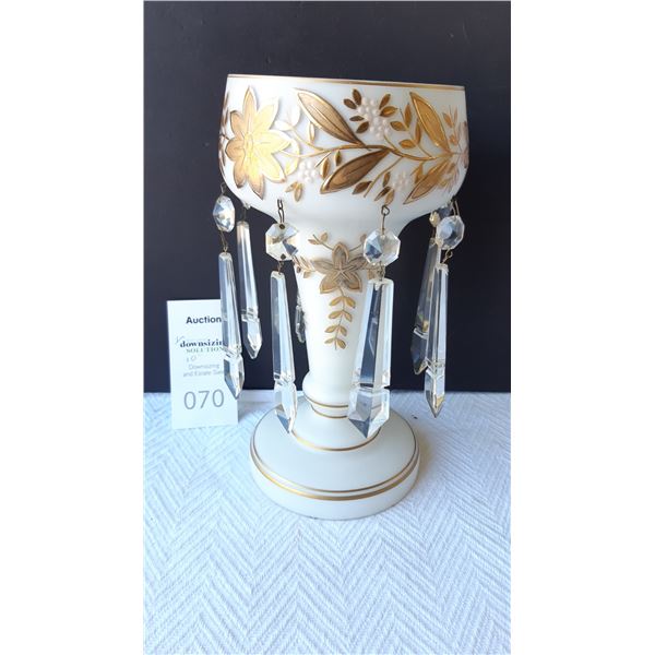 Milk Glass Luster Candle Holders Cat A