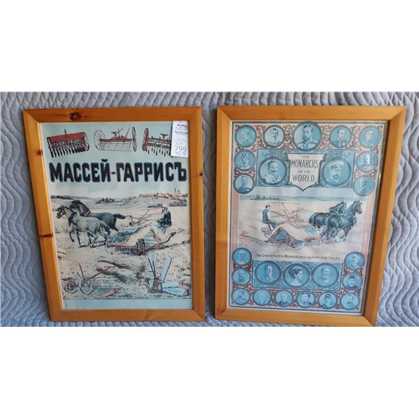 Framed Massey Harris Posters Cat B