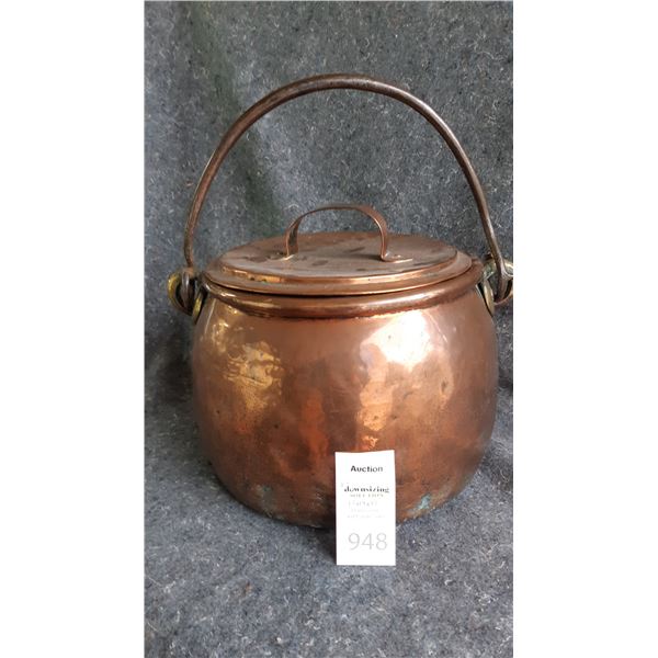 Antique Copper Pot Cat A