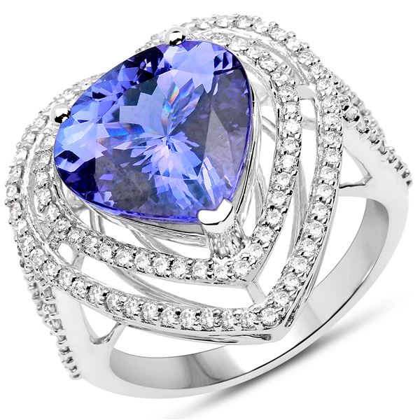 4.9ct Tanzanite 14K White Gold Ring