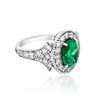 Image 2 : 2ct Natural Emerald 14K White Gold 6.2gm Ring