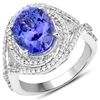Image 1 : 4.94ct Tanzanite 14K White Gold Ring