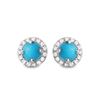 Image 1 : 1.08ct Turquoise 14 K White Gold Earrings