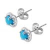 Image 2 : 1.08ct Turquoise 14 K White Gold Earrings