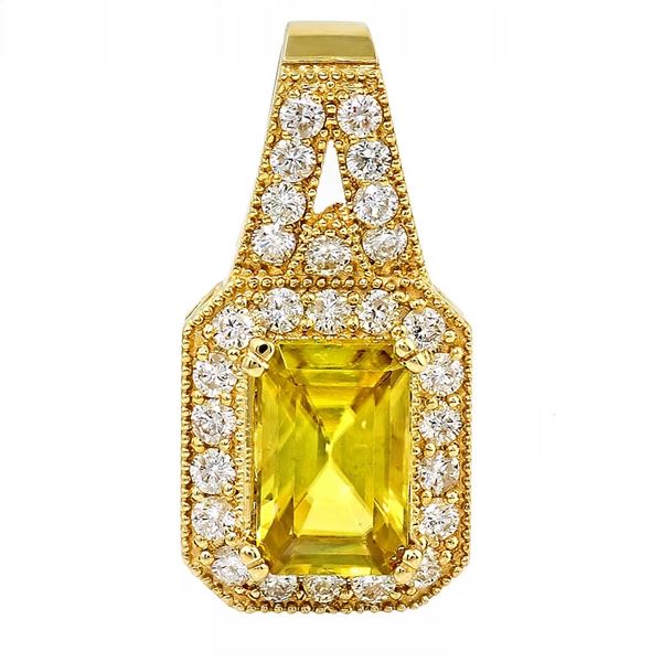 3.53ct Sphene 14 K Yellow Gold Pendant