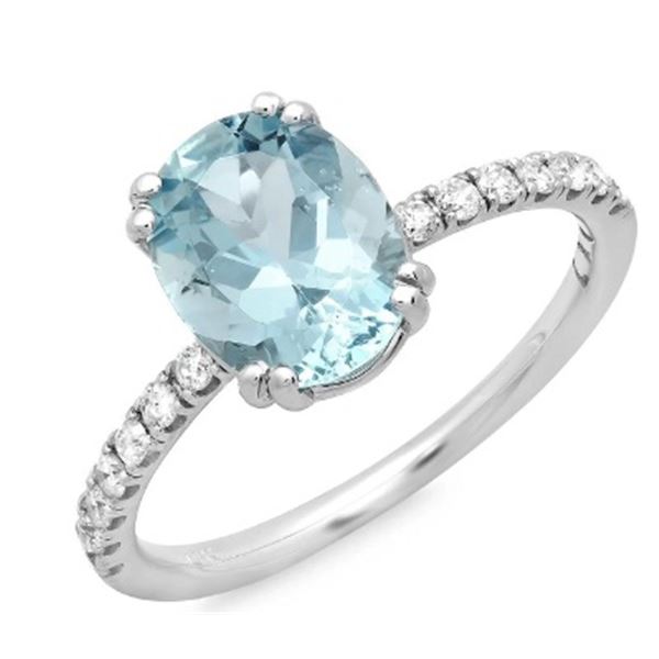 1.69ct Aqua 14 K White Gold Ring
