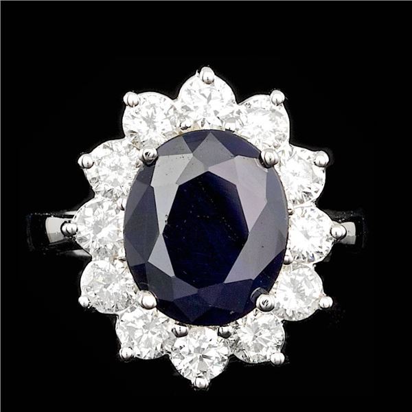 18k Gold 4.00ct Emerald 1.00ct Diamond Ring