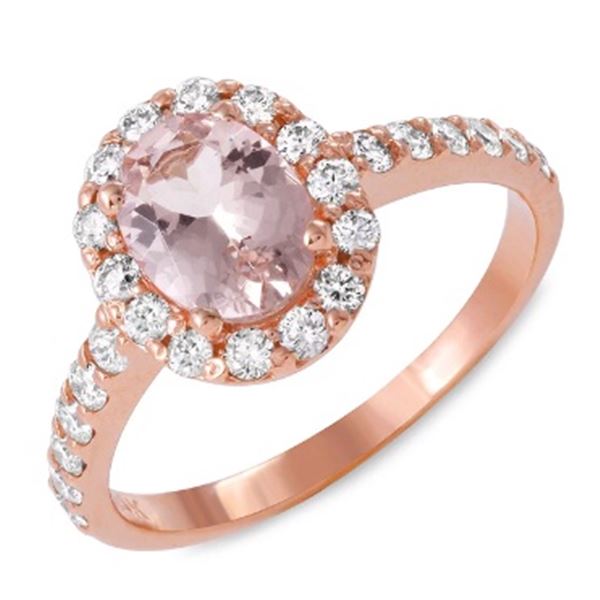 1.1ct Morganite 14 K Rose Gold Ring
