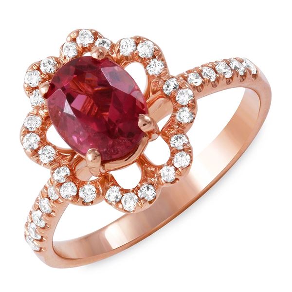 1.16ct Pink Tourmaline 14 K Rose Gold Ring