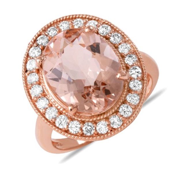5.04ct Morganite 14 K Rose Gold Ring