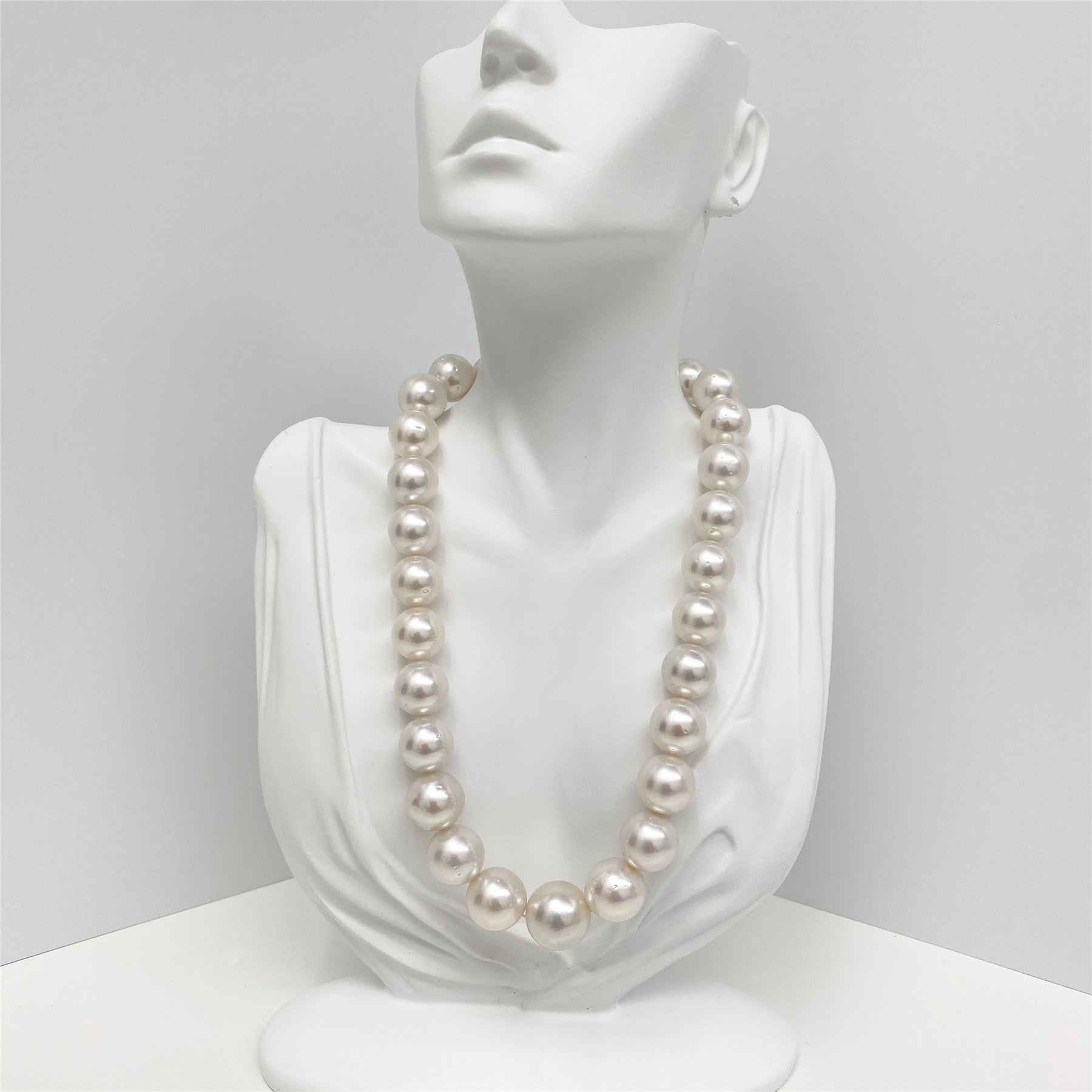 12-15mm White South Sea Pearl Necklace - AAAA Quality - Pearls of Joy 12-15mm White South Sea Pearl Necklace - AAAA Quality - Pearls of Joy