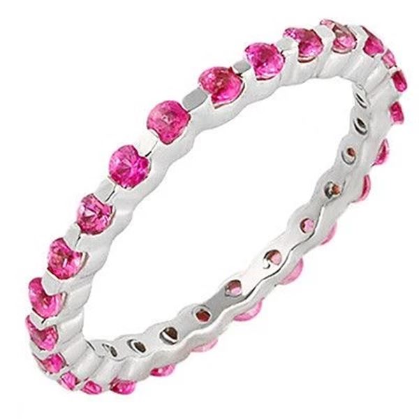 1.3ct Pink Sapphire 14 K White  Gold Ring