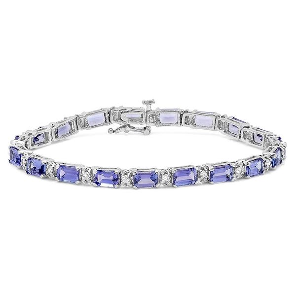 11.08ct Tanzanite 14 K White Gold Bracelets