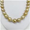 Image 3 : 14-16mm South Sea Golden Circled Baroque Pearl Necklace with Gold Clasp
