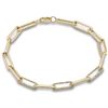 Image 1 : 0.33ct 14K Yellow Gold Diamond Paperclip Bracelet 7" Long