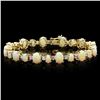 Image 1 : 14k Yellow Gold 13ct Opal 0.85ct Diamond Bracelet