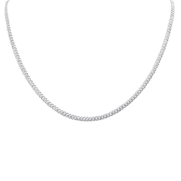 1.07ct 14K White Gold 3MM Diamond Cuban Necklace 12" + 4" EXT