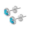 Image 2 : 0.87ct Turquoise 14 K White Gold Earrings